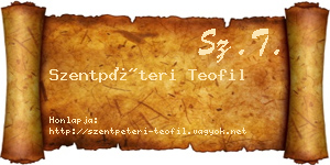 Szentpéteri Teofil névjegykártya